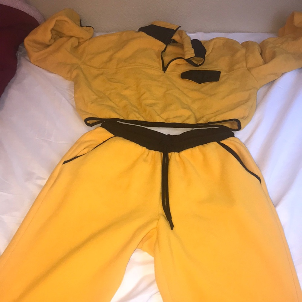Yellow/Black Forever 21 Two Piece Sweat Suit